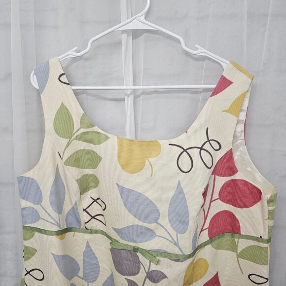 Vintage Positive Attitude Cream Floral Dress Sleeveless Coquette 22P - Picture 2 of 11